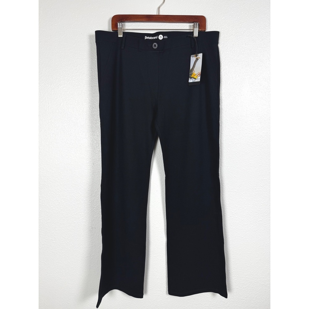 Betabrand Yoga Dress Pants Womens 2XL Long Black Straight Leg W0104-BK NWT